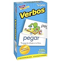 Trend Enterprises: Verbos (Spanish Action Words) Skill Drill Flash Cards, Grow Spanish Fluently, Illustraions with Words & Sample Sentence, 94 Cards Included, for Ages 6 and Up