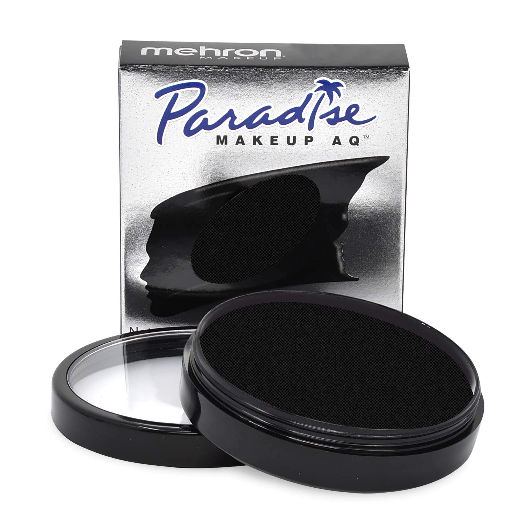 Mehron Makeup Paradise Makeup AQ Pro Size | Perfect for Stage & Screen Performance, Face & Body Painting, Special FX, Beauty, Cosplay, and Halloween | Water Activated Face Paint & Body Paint 1.4 oz (40 g) (Black)