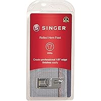 SINGER | Narrow Rolled Hem Foot for Low-Shank Sewing Machines, 1/8 Inch Hem, Light to Medium Weight Fabrics, Couch Over Narrow Cord - Sewing Made Easy