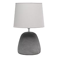 Simple Designs LT2058-GRY Round Concrete Table Lamp, Gray