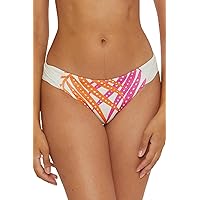 Trina Turk Women's Standard Sheer Hipster Bikini Bottom, Cheeky Coverage, Tropical Palm Leaf Print, Swimwear Separates