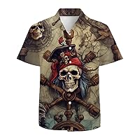 Mens Funny Hawaiian Shirts 3D Graphic Button Down Short Sleeve Tropical Holiday Beach Aloha Shirt