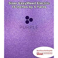 Siser EasyWeed Electric Iron on Heat Transfer Vinyl - 15 Inches by 5 Yards (Purple)