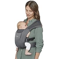 Ergobaby Embrace Cozy Newborn Essentials Baby Carrier Wrap (7-25 Pounds), Soft Air Mesh, Washed Black