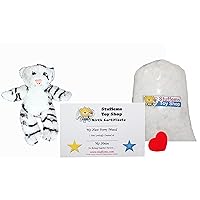 Make Your Own Stuffed Animal Mini 8 Inch White Tiger Kit - No Sewing Required!
