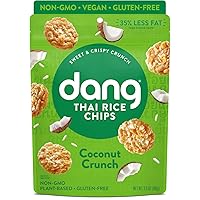 Thai Rice Chips | Gluten Free, Soy Free & Preservative Free Rice Crisps, Healthy Snacks Made with Whole Foods (Coconut Crunch, 3.5 Ounce (Pack of 6))