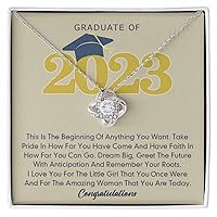 Graduation Gift Necklace, Class of 2024 Necklace Gift, Graduation Necklace For Her Senior Gift Necklace Congrats Graduation Love Knot Necklace For Graduate Girl, Daughter, Granddaughter, Niece, Sister