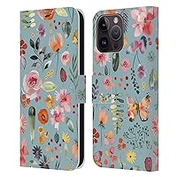 Head Case Designs Officially Licensed Ninola Nature Spring Floral Leather Book Wallet Case Cover Compatible with Apple iPhone 15 Pro Max