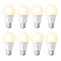Zigbee Smart Light Bulbs, Smart Hub Required, Works with SmartThings and Echo with built-in Hub, Voice Control with Alexa and Google Home, Soft White 60W Eqv. A19 Alexa Light Bulb, 8 Pack