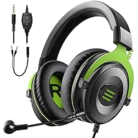 EKSA PC Headset with Microphone, Gaming Headset with Noise Cancelling Mic, 3.5 mm Bass Stereo Sound PC Headset for PC PS4 PS5 Switch Xbox One Laptop Tablet