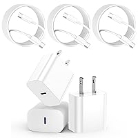 iPhone 15 Charger, iPad Charger, 3Pack 20W USB C Wall Fast Charger Block for iPhone 15 Pro Max/Plus, USB C to C Cable 6FT for iPad Pro 12.9/11 inch, iPad Air 5th/4th, iPad 10th, iPad Mini 6, (White)