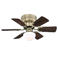 Westinghouse 7231700 Petite Indoor Ceiling Fan with Light, 30 Inch, Antique Brass