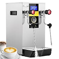 Continuous Steam Commercial Steam Milk Frother 2-Wand Milk Steamer Machine with 4L Capacity Electric Coffee Foam Maker Frothing Machine for Coffee, Milk, Bubble Tea, Milk Tea
