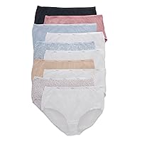 Hanes Women's Brief Panties Pack, Classic Cotton Brief Underwear, 10-pack (Retired, Colors May Vary)