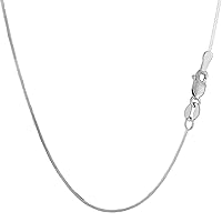 Jewelry Affairs Sterling Silver Rhodium Plated Octagonal Snake Chain Necklace, 1.3mm