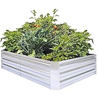 FOYUEE Galvanized Raised Garden Beds for Vegetables Large Metal Planter Box Steel Kit Flower Herb, 6x3x1ft