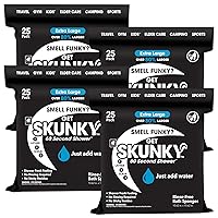 XL 82% Larger Disposable Rinse-Free Bathing Sponge Wipes, AS-SEEN-ON-TV, Cleans Without a Shower, Just Add Water, Lather, Scrub & Dry with No Sticky Residue, Gym, Elder Care, Kids & More,4 Pack
