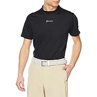 Srixon RGMVJA01 Men's Short Sleeve Shirt, Sweat Absorbent, Quick Drying, UV Care, UPF15, Stretch, Mock Neck, Plain, Simple, Practice, Golf,