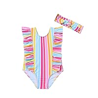 Baby Girl Swimsuit Ruffle One Piece Bathing Suit Newborn Infant Girl Cute Sleeveless Summer Beach Bikini Swimwear Set