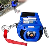 Portable Drill Winch 750LBS, Drill Powered Winch with Alloy Steel Wire Rope 40FT, Hand Warn Winch for Lifting, Dragging, Handling, Trailer (Blue)