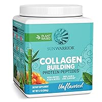 Vegan Collagen Building Powder Protein Peptide with Biotin Vitamin C Hyaluronic Acid Collagen Protein Powder for Hair Skin Nail Dairy Free Gluten Free | Unflavored by Sunwarrior