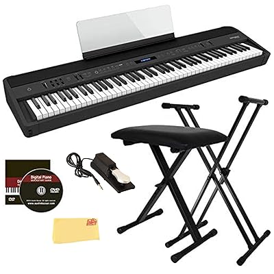 Roland FP-30X Digital Piano - Black Bundle with Adjustable Stand, Bench,  Sustain Pedal, Austin Bazaar Instructional DVD, Online Piano Lessons, and