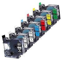 7-Pack Replace DYMO D1 Label Tape 45010 45013 45016 45017 45018 45019 45021 D1 Refills Compatible DYMO LabelManager 160 280 420P PnP 220P 360D 450 210D, 1/2” W x 23’ L, 12mm x 7m