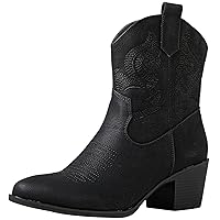 GLOBALWIN Women's The Western Wear Fashion Cowboy Cowgirl Free Birds Country Concert Disco Outfits Low Heel Walking Boots For Ladies
