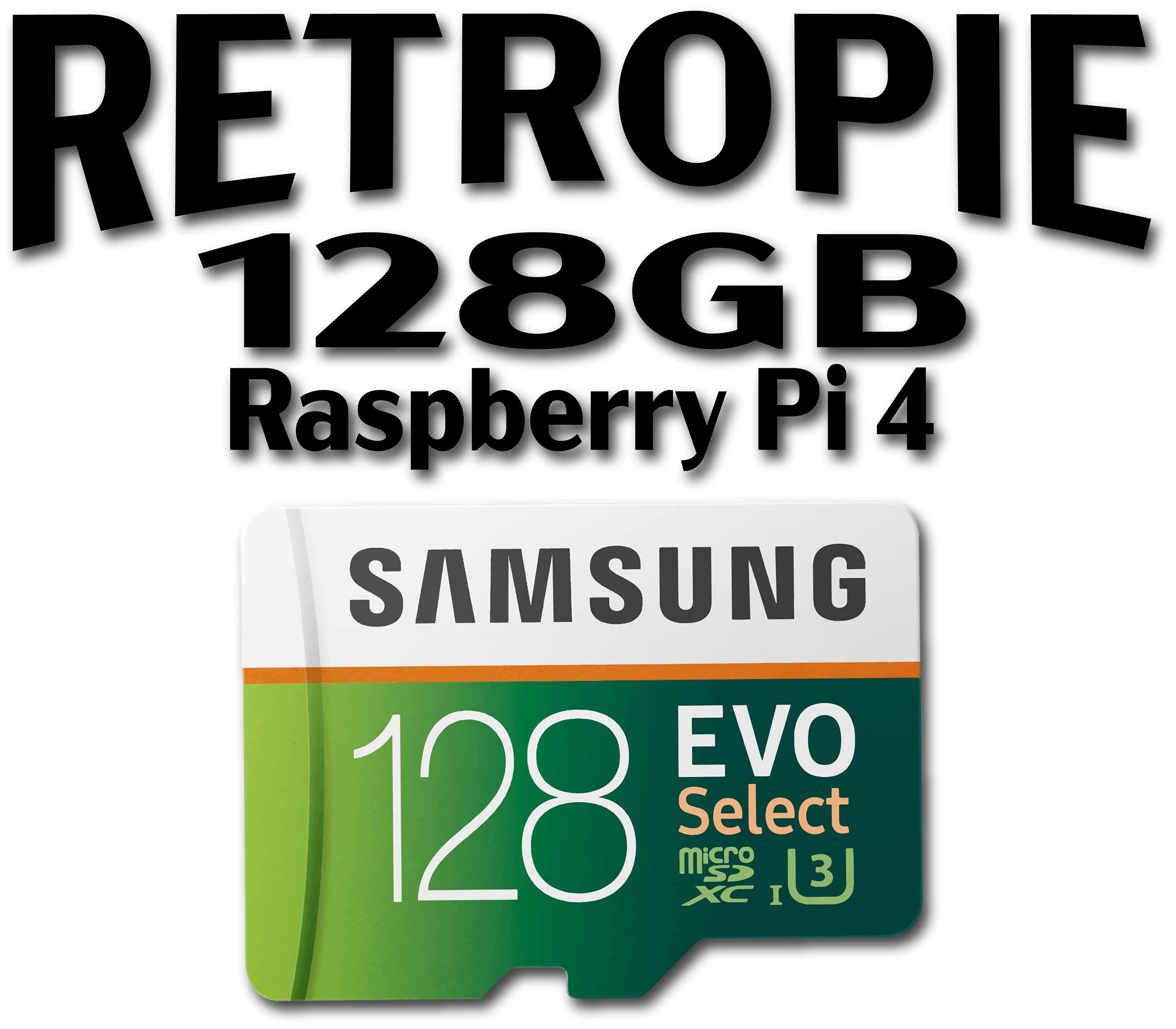 Retropie 128GB SD Card - 10,000 Games - Raspberry Pi 4 - New Ultra - PNP, Green