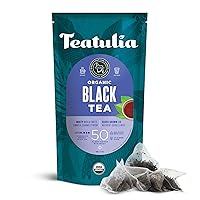 Teatulia Organic Black Tea Bags (50 Pyramid Teabags) | 100% Compostable | Sustainably Grown In Bangladesh
