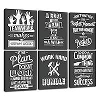 FRAMED Teamwork Wall Art for Office, Black and White Office Wall Decor In This Office Positive Wall Art for Office, Ready to Hang (Set of 6, 8x10 Inch, Framed)