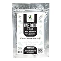 Black Henna Hair Color For All Kit | 100% All Natural Indigo Powder Hair Dye & Beard Dye (Midnight Natural Black) Organic, Herbal & Vegan Chemical & Cruelty Free Permanent Gray Coverage & Tinting