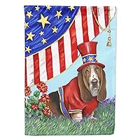 PPP3014CHF Basset Hound USA House Flag Large Porch Sleeve Pole Decorative Outside Yard Banner Artwork Wall Hanging, Polyester, House Size, Multicolor
