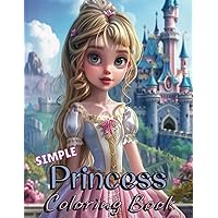 Simple Princess Coloring Book: 8.5x11in, 50 