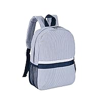 Lightweight Toddler Backpack for Boys,Seersucker Preschool Bookbag for Kids,Cute Pleated Children Kindergarten Backpack,SMALL (Navy, Small)