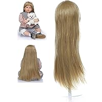 Missuhair Soft Cream Blonde Wig for Blythe Doll 9-10 for 24-27CM Head Size  Long Straight Doll Hair Wig for Blythe DIY Girl Gift Milk Fiber (BE2-6131)