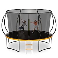 Trampoline for Kids and Adults, 14FT Recreational Kids Trampoline with Safety Enclosure Net & Ladder, Outdoor Recreational Trampolines for Backyard Use