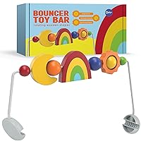 Durabasics Toy Bar Compatible with Baby Bjorn Bouncer Toy Bar - Engaging Colorful Shapes - All Wood - Spinnable - Nature-Inspired Figures Bar Compatible with Baby Bjorn Toy Bar