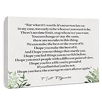 Inspirational Canvas Wall Art Large F Scott Fitzgerald for What It's Worth Quote Canvas Prints Framed Paintings Artwork Ready to Hang Home Wall Decor 15x11.5 Inches
