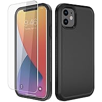 Diverbox for iPhone 11 Case [Shockproof] [Dropproof] [Tempered Glass Screen Protector],Heavy Duty Protection Phone Case Cover for Apple iPhone 11 (Black-2in1)