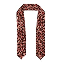 Bacon Pattern Print Class Of 2024 Graduation Stole Sash,Unisex 72inch Long Shawl For Academic Commencements