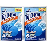 Ty D BOL Toilet Cleaning Tablets with Continuous Blue Spruce Scent keeps Toilets Smelling fresh and clean 10 tabs (2-5 Count Packs) (Blue Spruce)