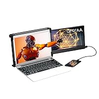 OFIYAA P1 12'' Portable Monitor Laptop Monitor Extender Dual Screen FHD IPS Type-C/HDMI/USB-A 2 Speakers Display Extender for PS5 Compatible with 13''-16'' Mac PC/Notebook (12 Inch)