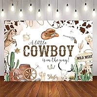 Avezano Cowboy Baby Shower Backdrops A Little Cowboy is On The Way Background Cowboy Backdrop for Baby Shower Party Decorations(Brown, 7x5ft)