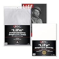 BCW Life Magazine Bags and Life Magazine Backing Boards Bundle | Crystal Clear, Archival Quality, Precision Fit for Ultimate Magazine Protection