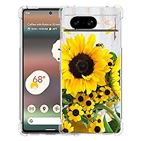 Pixel 8 Case,Sunflower Bee Drop Protection Shockproof Case TPU Full Body Protective Scratch-Resistant Cover for Google Pixel 8