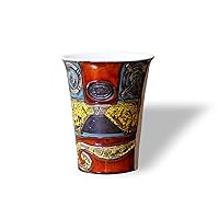Handmade Ceramic Pottery Tumbler - Abstract Design - Matte Texture - Glossy Interior - 10 oz Mug