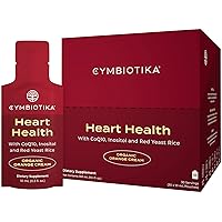 CYMBIOTIKA Heart Health Supplement with CoQ10, Red Yeast Rice & Inositol, Gluten Free Supplements to Support Circulation & Aging, Organic Orange Cream Flavor, 30 Pack