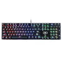 HUO JI E-Yooso Z-88 RGB Mechanical Gaming Keyboard, Red Switch - Linear, Programmable RGB Backlit, Water Resistant, 104 Keys Anti-Ghosting for Mac PC, Black