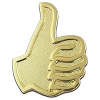 PinMart's Gold Plated Thumbs Up Job Well Done Good Work Lapel Pin
